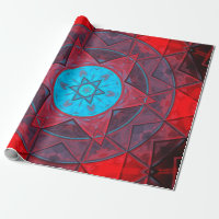 Mosaic Kaleidoscope Fleur Rouge et Bleu