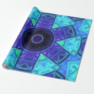 Papier Cadeau Mosaic Mandala bleu et violet