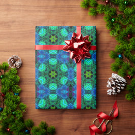 Papier Cadeau Mosaic Mandala Vert et Bleu
