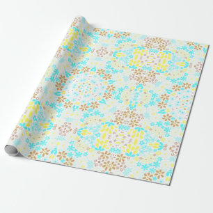 Papier Cadeau Mosaïque Abstraite kaléidoscopique fleurs florales