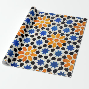 Papier Cadeau mosaïque arabe de carreaux de style marocain, dé