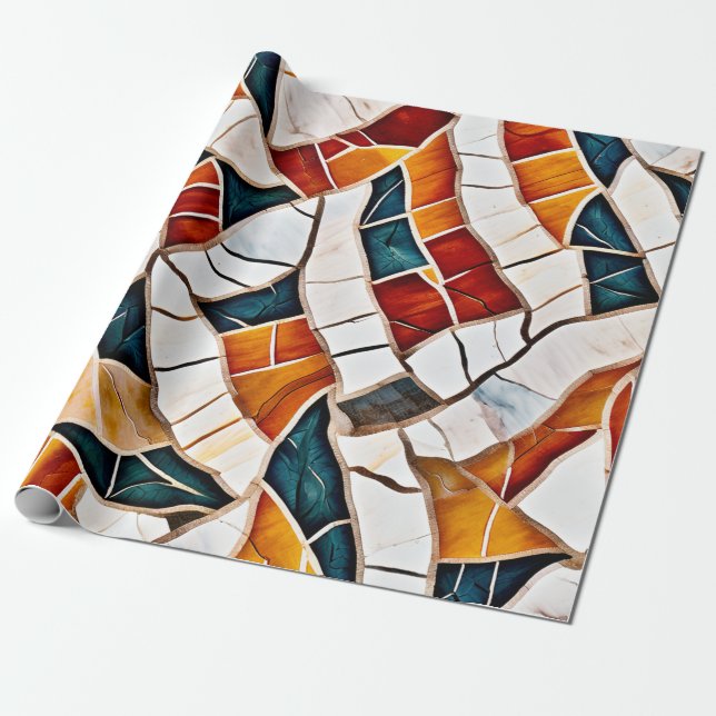 Papier Cadeau Mosaïque cristal opulente (Déroulé)