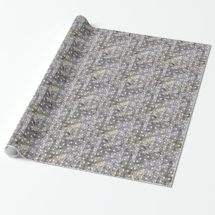 Papier Cadeau Mosaïque de pierre grise naturelle, fleur de vie