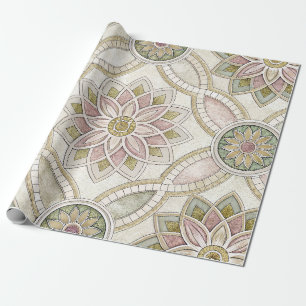 Papier Cadeau Mosaïque Florale Pastel Opalescent - Mandala