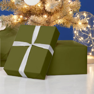 Papier Cadeau Moss Olive Minimaliste Vert Plaine Couleur simple
