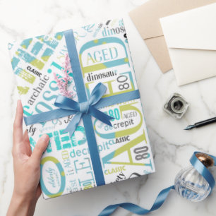 Papier Cadeau Mot d'anniversaire Nuage huit bleu ID266
