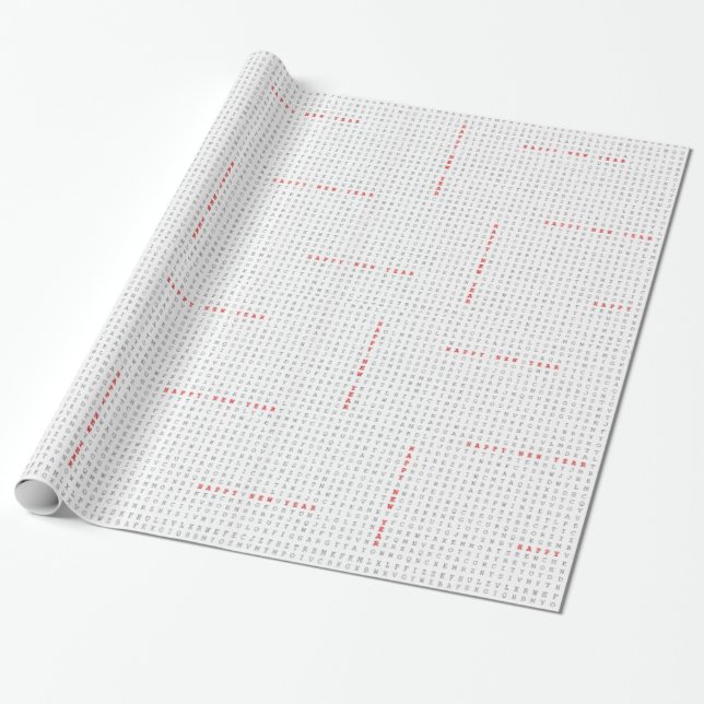 Papier Cadeau Mot de recherche Puzzle Bonne année! (Déroulé)