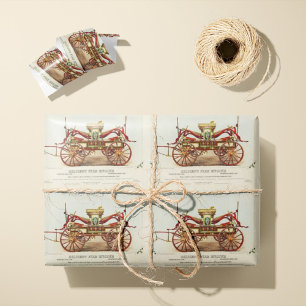 Papier Cadeau Moteur d'incendie vintage diligent, 1852, restauré