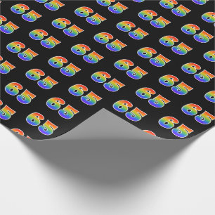 Papier Cadeau Motif "65" de spectre d'arc-en-ciel d'amusement