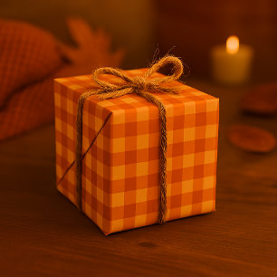 Papier Cadeau Motif à carreaux gingham automnal cosy sans coutur