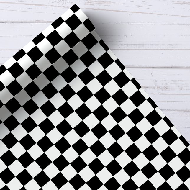 Papier Cadeau Motif à carreaux noir et blanc (Créateur téléchargé)