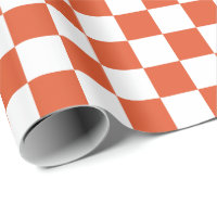 Motif à carreaux orange et blanc