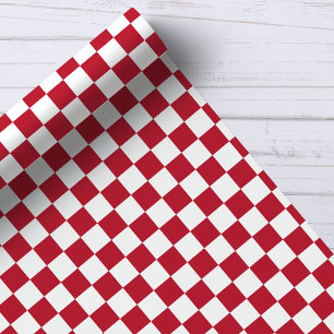Papier Cadeau Motif à carreaux rouges et blancs