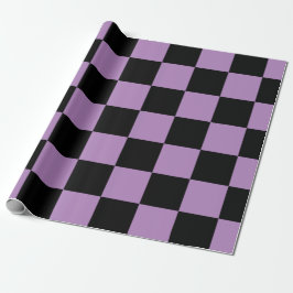 Papier Cadeau Motif à carreaux violet et noir