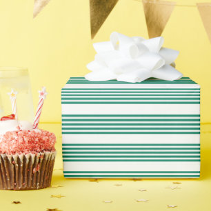 Papier Cadeau Motif à cinq bandes vert et blanc de la forêt
