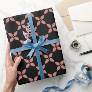 Papier cadeau motif à fleur rose