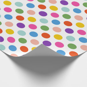Papier Cadeau Motif à grands pois arc-en-ciel