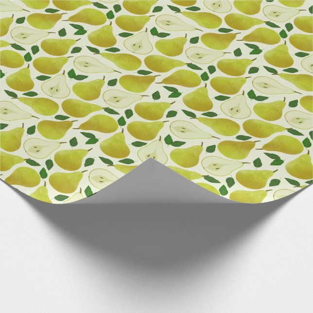 Papier Cadeau Motif à poires vertes (Coin)
