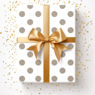 Papier Cadeau Motif à pois brun beige taupe