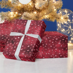 Papier Cadeau Motif à pois pailletés rouges Glam