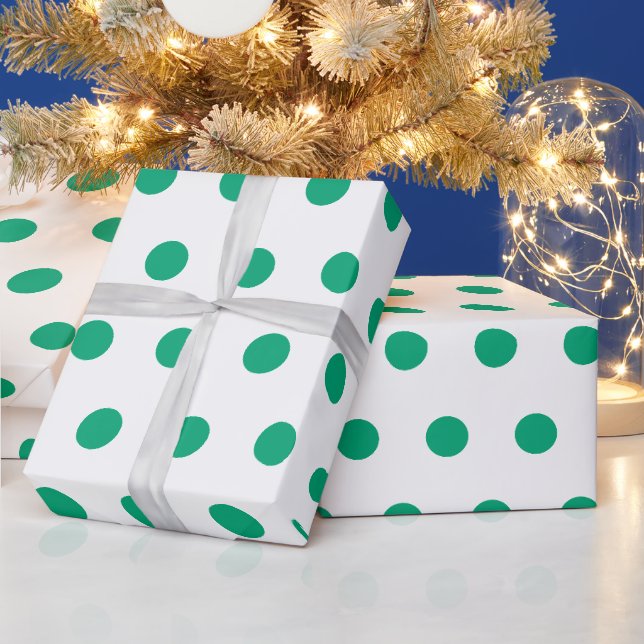 Papier Cadeau Motif à pois verts Saint-Patrick personnalisé (Vacances)