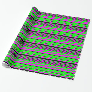 Papier Cadeau Motif à rayures couleur noir rose chaud