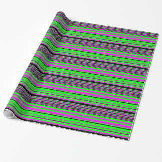 Papier Cadeau Motif à rayures couleur noir rose chaud