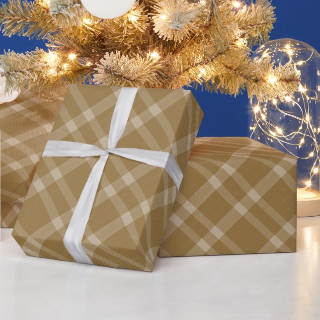 Papier Cadeau Motif à rayures d'or (Vacances)