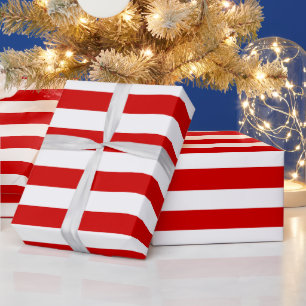 Papier Cadeau Motif à rayures XL rouges et blanches