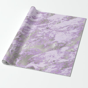 Papier Cadeau Motif Abstrait Chic Gris Violet Élégant