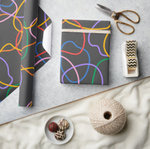 Papier Cadeau Motif Abstrait coloré Wavy Lines