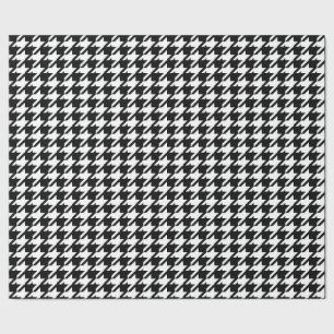 Papier Cadeau Motif Abstrait de Houndstooth noir et blanc