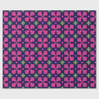 Papier Cadeau Motif abstrait de pétales florales roses géométriq