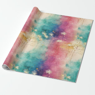 Papier Cadeau Motif Abstrait de Pissenlit Vintage (4)