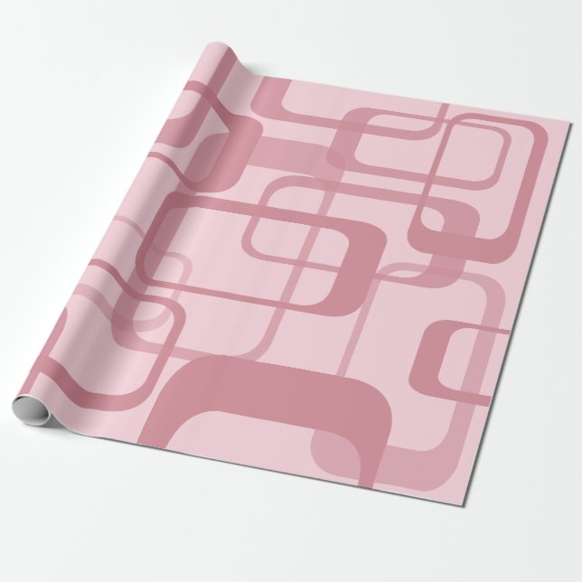 Papier Cadeau Motif Abstrait des années 70 de Pink Retro 60 (Déroulé)