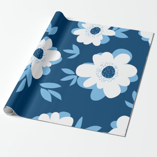 Papier Cadeau Motif Abstrait fleuri été sans soudure (Déroulé)