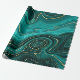 Papier Cadeau Motif Abstrait Glam Turquoise de luxe