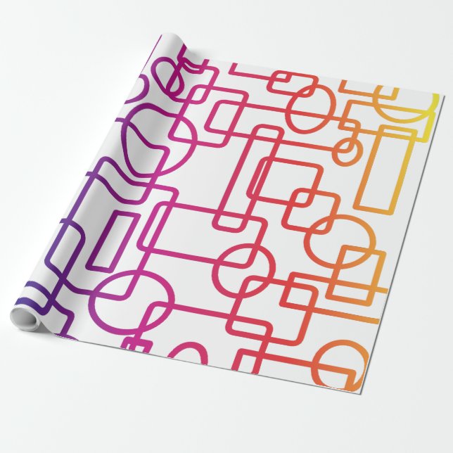 PAPIER CADEAU MOTIF ABSTRAIT MODERNE GÉOMÉTRIQUE (Déroulé)