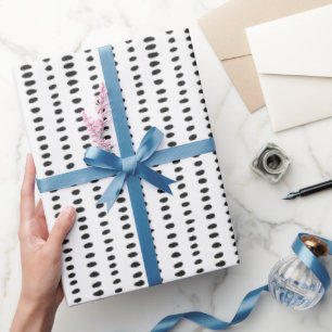 Papier Cadeau Motif Abstrait, noir et blanc