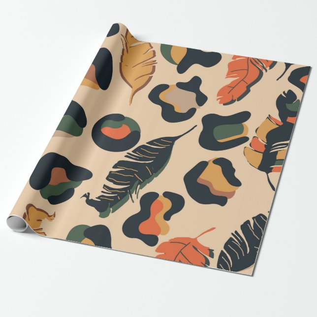 Papier Cadeau Motif Abstrait sans soudure, dos d'animal sauvage (Déroulé)