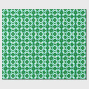 Papier Cadeau Motif Abstrait Vert et Bleu Cyan
