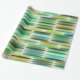 Papier Cadeau Motif abstrait vert et turquoise