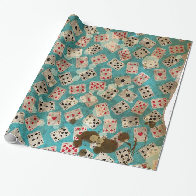 Papier Cadeau Motif affligé d'Alice du pays des merveilles (Déroulé)