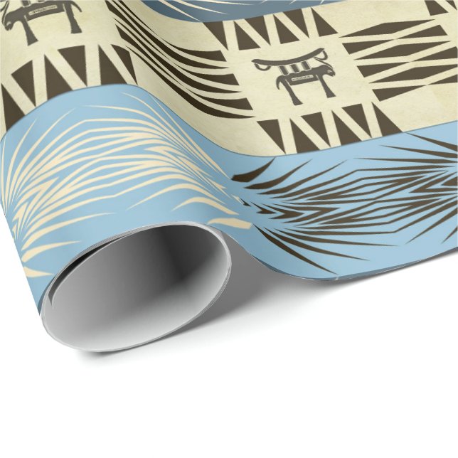 Papier Cadeau motif africain tribal ethnique (Coin rond)
