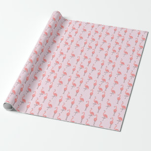 Papier Cadeau Motif aléatoire d'oiseau flamant rose