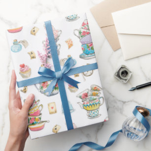 Papier Cadeau Motif Alisa aquarelle au pays des merveilles
