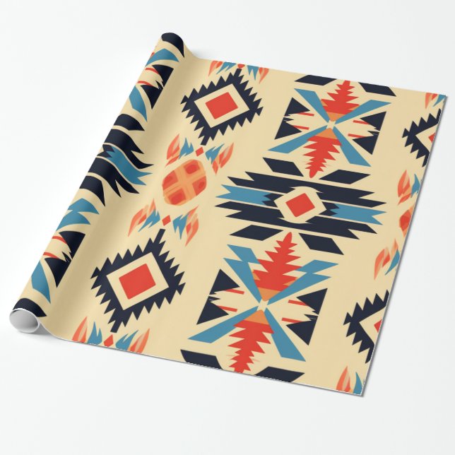 Papier Cadeau Motif amérindien (Déroulé)