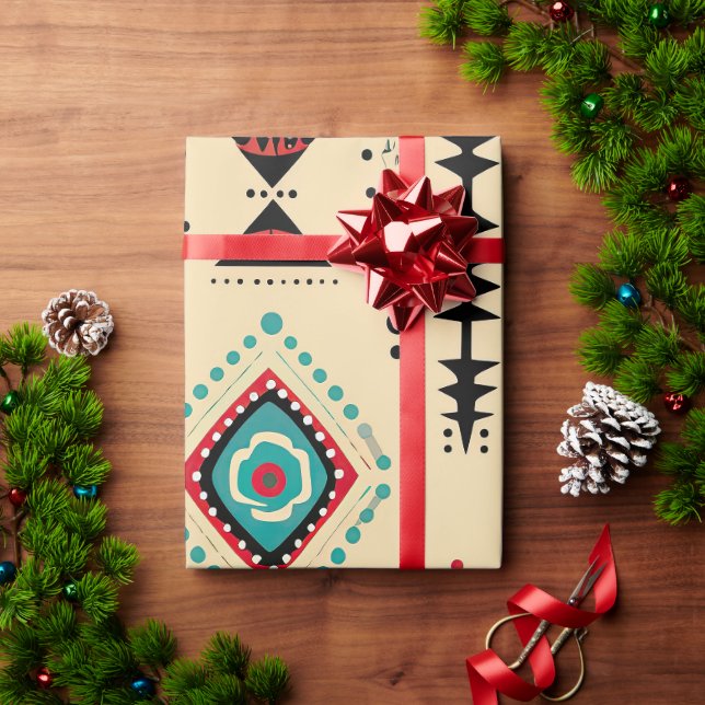 Papier Cadeau Motif amérindien (Cadeau de vacances)