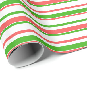 Papier Cadeau Motif amusant rouge, blanc, vert à carreaux/rayure