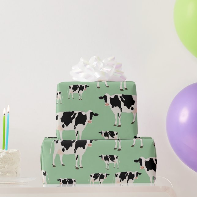 Papier Cadeau Motif animal de ferme de vache (Cadeaux de fête)